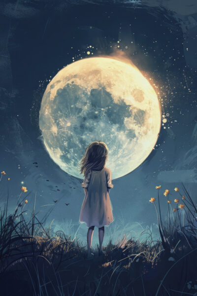 Moon and girl
